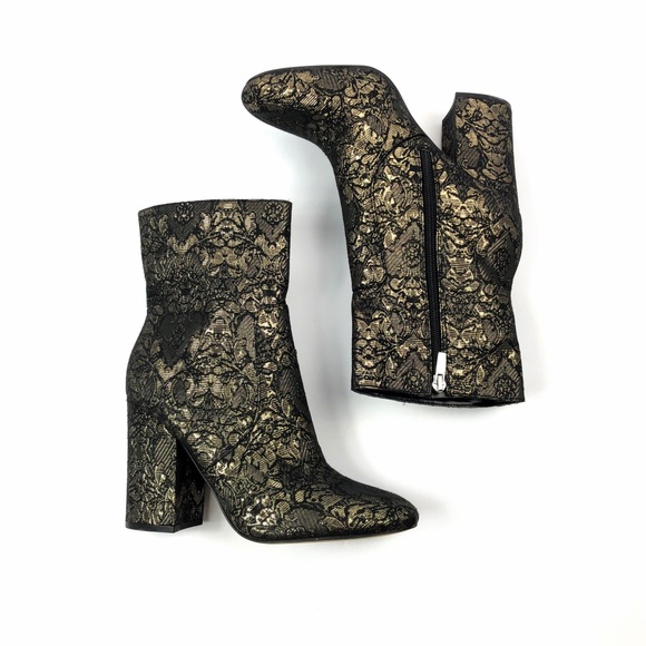 Marc Fisher Shoes - MARC FISHER Newbia Floral Brocade Booties